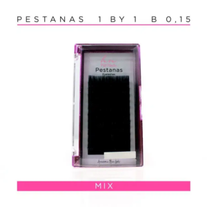 Caixa Pestanas One by One B 0,15 em caixa mix 12 filas