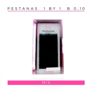 Caixa Pestanas One by One B 0,10 em caixa mix 12 filas