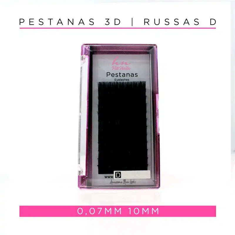 Caixa Pestanas 3D/Russas D 0,07mm 10mm