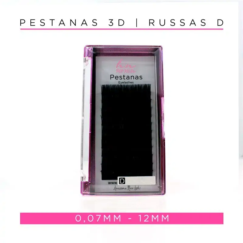 Caixa Pestanas 3D/Russas D 0,07mm 12mm