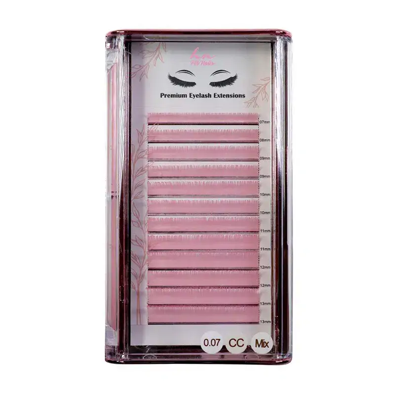 Caixa Pestanas 3D/Russas Pink CC 0,07mm Mix em Caixa 12 filas