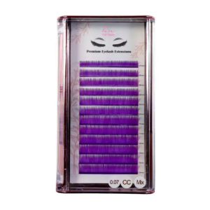 Caixa Pestanas 3D/Russas Purple CC 0,07mm Mix em Caixa 12 filas