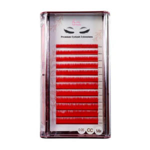 Caixa Pestanas 3D/Russas Red CC 0,05mm Mix em Caixa 12 filas