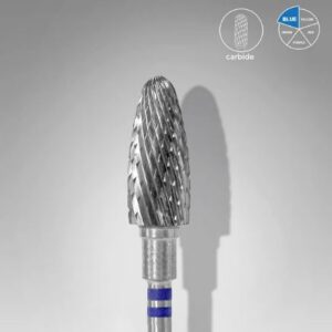 Fresa de carboneto para canhotos tipo milho azul, diâmetro 6 mm, parte operacional 14 mm