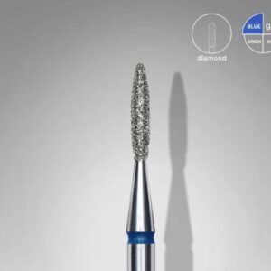 Fresa diamantada chama pontiaguda azul, diâmetro 1,6 mm, parte operacional 8 mm