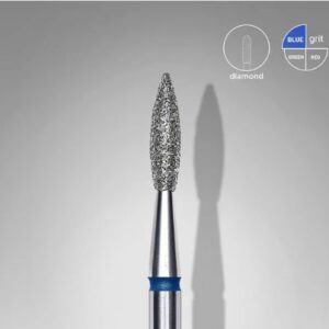 Fresa diamantada chama pontiaguda azul, diâmetro 2,1 mm, parte operacional 8