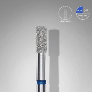 Fresa diamantada cilíndrica azul, diâmetro 2,5 mm, parte operacional 6 mm