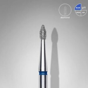 Fresa diamantada botão pontiagudo azul, diâmetro 1,8 mm, parte operacional 4 mm