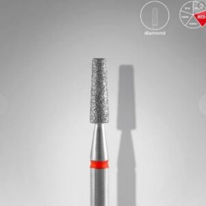 Fresa diamantada cone truncado vermelha, diâmetro 2,5 mm, parte operacional 8 mm